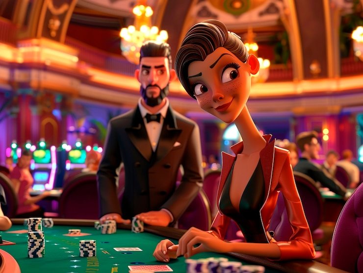 Ilustrasi level member dengan cahaya neon